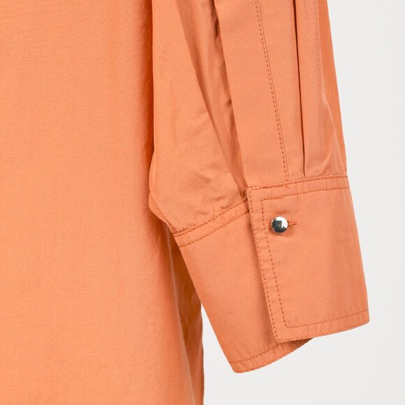 Dorothee Schumacher Spring 2019 Orange Taffeta Oversized Button-Up Shirt - Picture 6 of 10